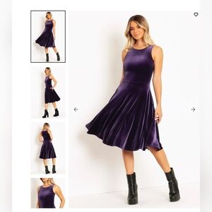 BM Velvet Violet Princess Midi Dress